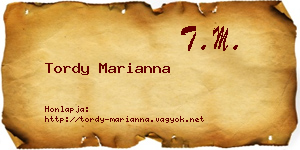 Tordy Marianna névjegykártya